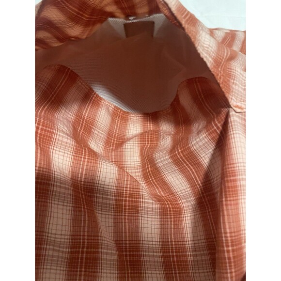 Simms Men’s Longsleeve Snap Button Shirt Outdoor Mesh Fishing Orange Plaid L - Picture 9 of 9